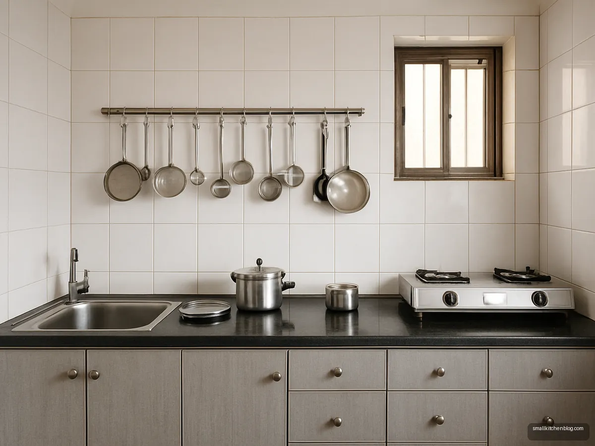 Full-height plain white ceramic wall tiles in a traditional kitchen