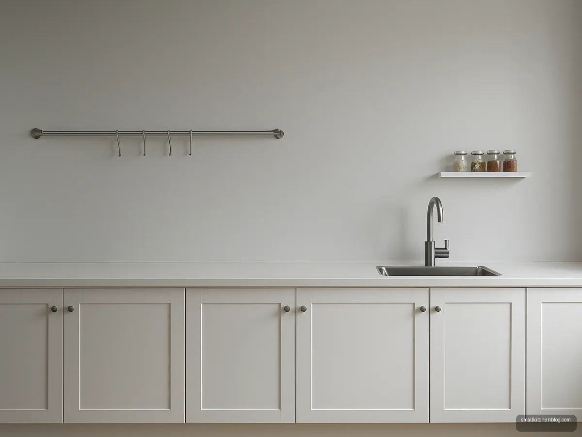 White base-only kitchen with no wall cabinets